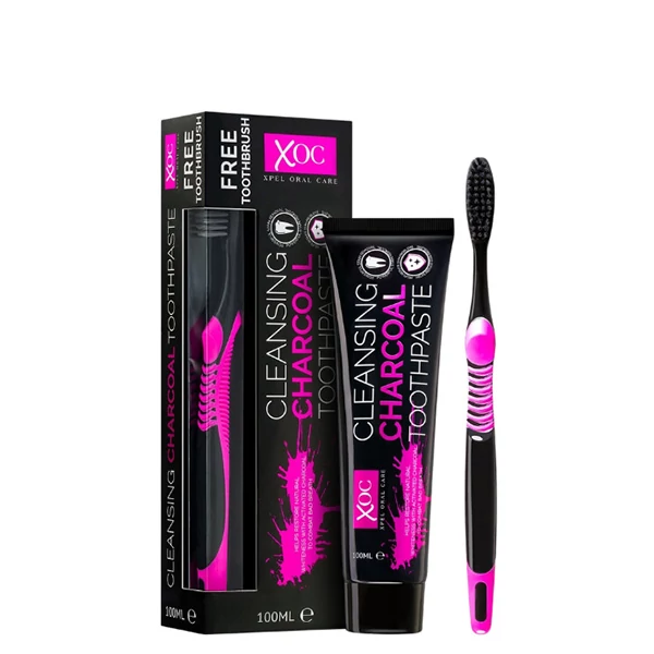 Зубная паста + зубная щетка Xpel Xoc с активированным углем (100 мл.) ЕС