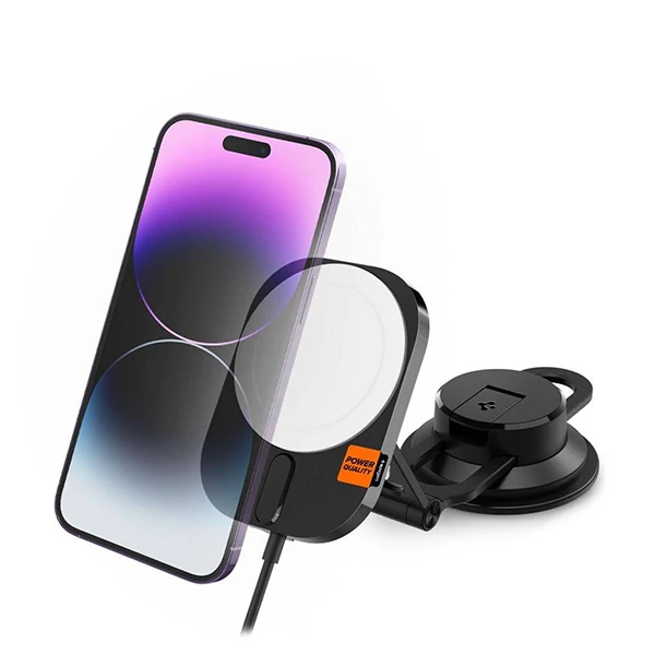 Держатель для смартфона Spigen Itm35w Onetap Pro 3 Magnetic Magsafe Dashboard Car Mount Wireless Charger Black ACP03695