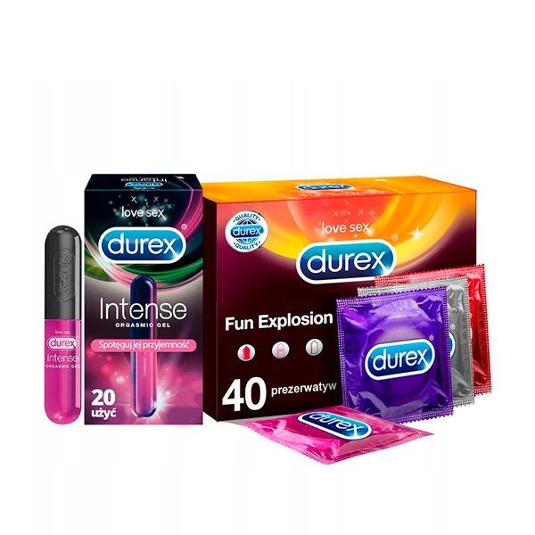 Презервативы Durex Fun Explosion + Orgasmic Стимулирующий Гель ЕС