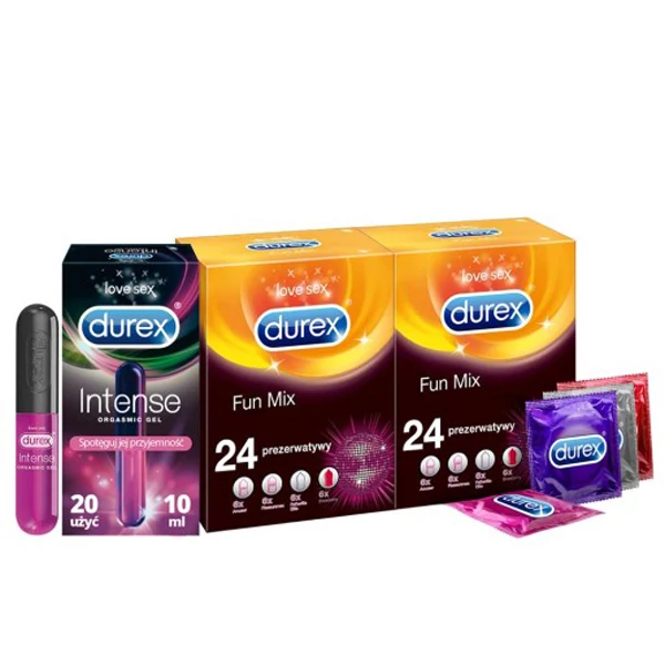 Презервативы Durex Fun Explosion (48 шт.)  + Orgasmic Стимулирующий Гель ЕС
