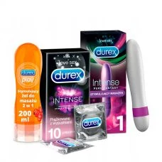 Набор Durex Intense 3в1 Вибратор Pure Fantasy + Презервативы 10 шт. + Интим-гель Play 200 мл ЕС