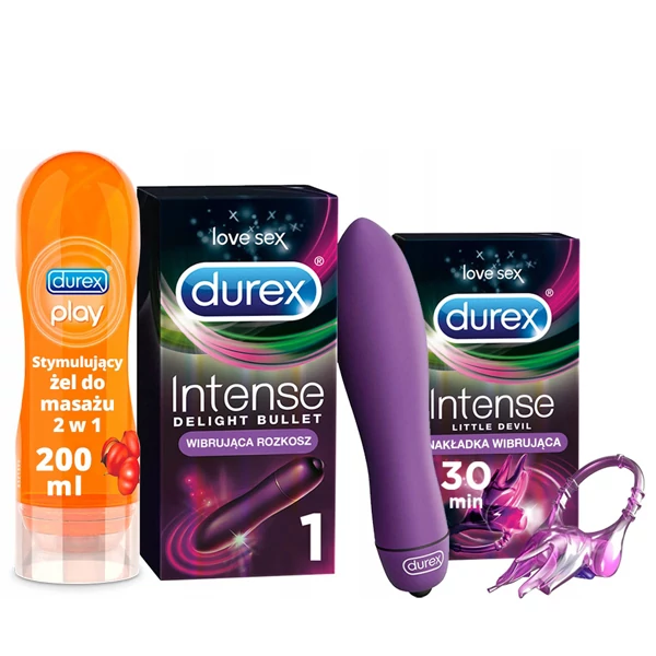 Мини-вибратор Durex Intense Delight Bullet + Little Devil + Play massage 2в1 ЕС