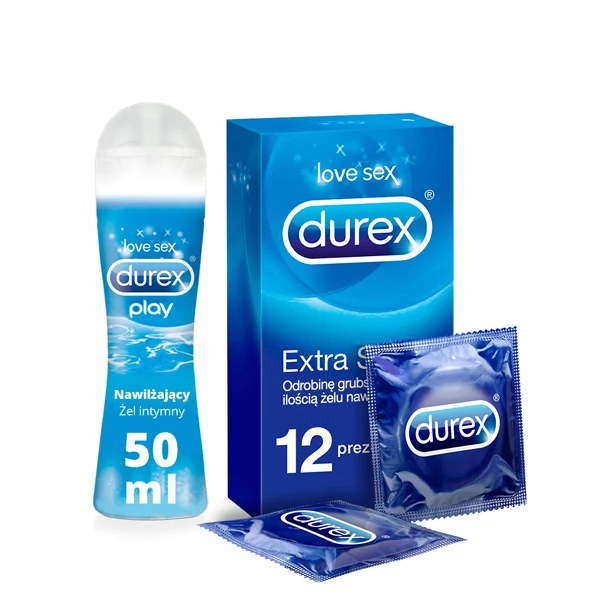 Набор Durex Start SET Презервативы Extra Safe (12 шт.) + гель Play Увлажняющий 50 мл ЕС