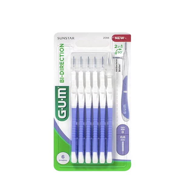 Зубная щетка GUM Bi-Direction 0.6 mm (6 шт.) для межзубных промежутков ЕС