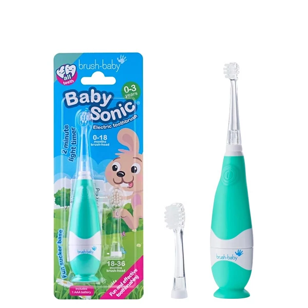 Зубная щетка Brush-baby BabySonic от 0 до 3 лет Green Детская ЕС