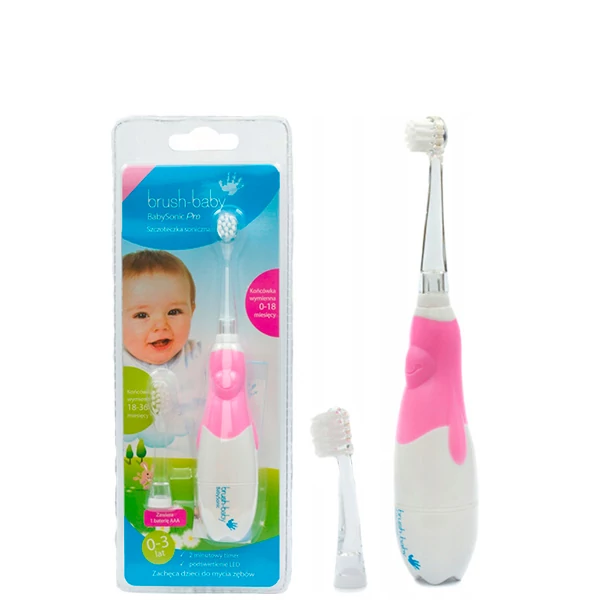 Зубная щетка Brush-baby BabySonic Pro от 0 до 3 лет Pink Детская ЕС