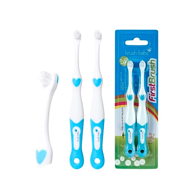 Мануальная зубная щетка Brush-baby FirstBrush для детей от 0 до 18 месяцев Blue