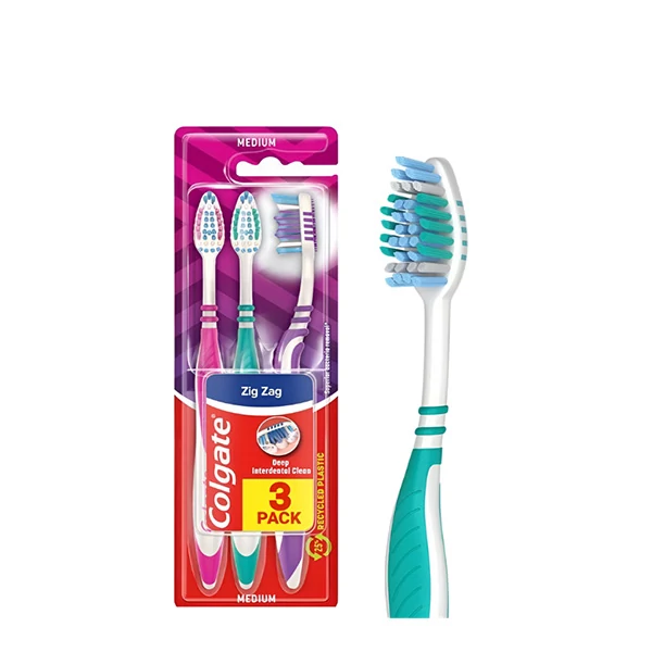 Мануальные зубные щетки Colgate Zig Zag Medium Family Pack (3 шт.) ЕС