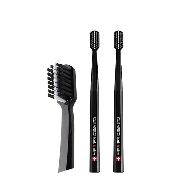 Мануальная зубная щетка Curaprox Black Is White Duo Black UltraSoft 5100, D 0.10 мм (2 шт.)