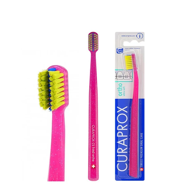 Ортодонтическая зубная щетка Curaprox CS 5460 ULTRA SOFT ORTHO с углублением, D 0,10 ММ (B)