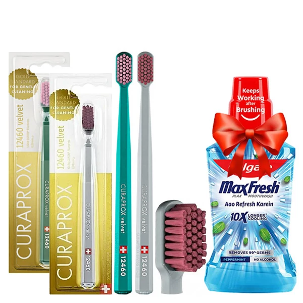 Набор зубных щеток Curaprox CS12460 Velvet ультрамягкая, D 0.08 MM (B) (2 шт.) + Подарок ЕС