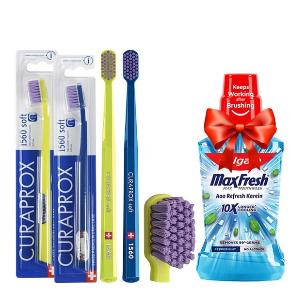 Набор зубных щеток Curaprox CS 1560 SOFT, D 0,15 ММ (B) (2 шт) + Подарок ЕС