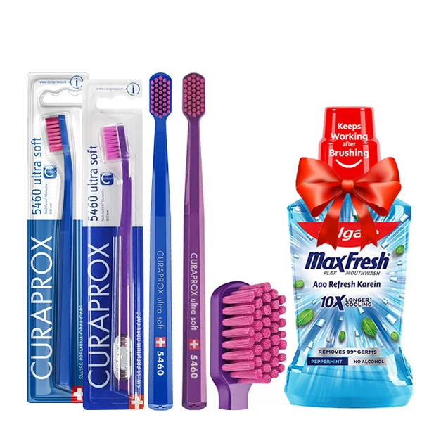 Набор зубных щеток Curaprox CS 5460 ULTRA SOFT, D 0,10 ММ (B) (2 шт.) + Подарок ЕС