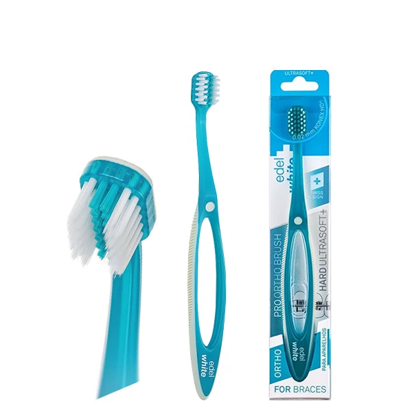 Мануальная зубная щетка Edel+White Pro-Ortho ортодонтическая мягкая Blue
