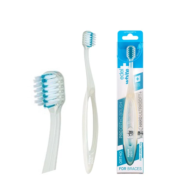 Мануальная зубная щетка Edel+White Pro-Ortho ортодонтическая мягкая White