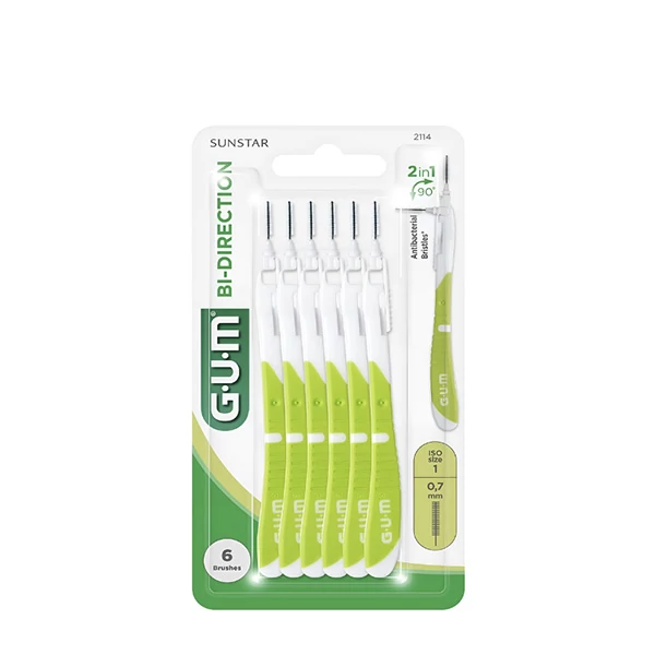 Зубная щетка GUM Bi-Direction 0.7 mm (6 шт.) для межзубных промежутков ЕС