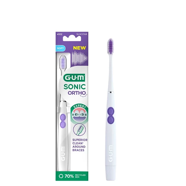 Электрическая зубная щетка GUM Sonic Ortho White ЕС