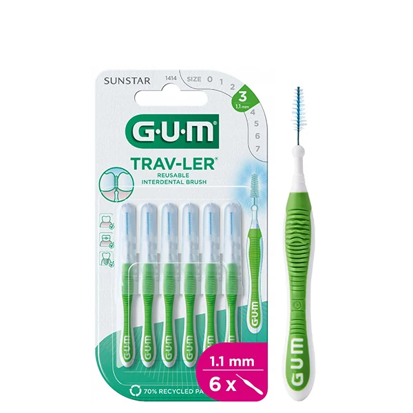 Межзубные ершики GUM Trav-Ler Green (1,1 мм) (6 шт.) ЕС