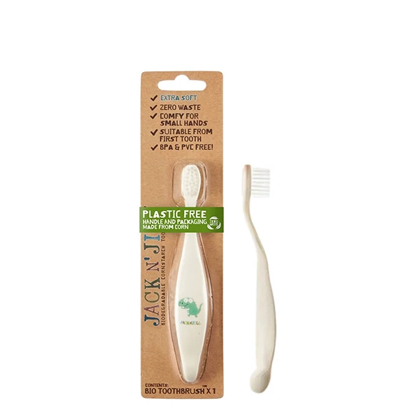 Мануальная зубная щетка Jack N'Jill Bio для детей с динозаврами ЕС