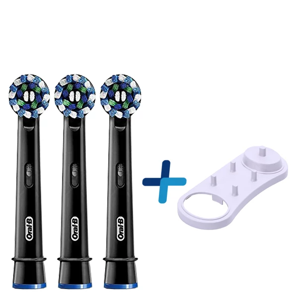 Насадки Oral-B Cross Action EB50BK Black Edition (3 шт.) + подставка