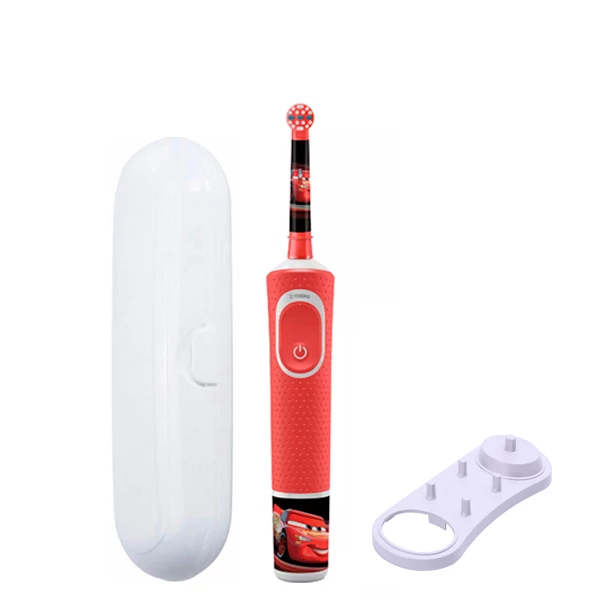 Детская зубная щетка Oral-B D100 Kids &quot;Тачки&quot; подставка + футляр белый