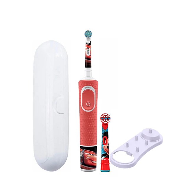Детская зубная щетка Oral-B D100.413.2K Kids &quot;Тачки&quot; Extra Soft (2 нас.) и подставка + Футляр белый