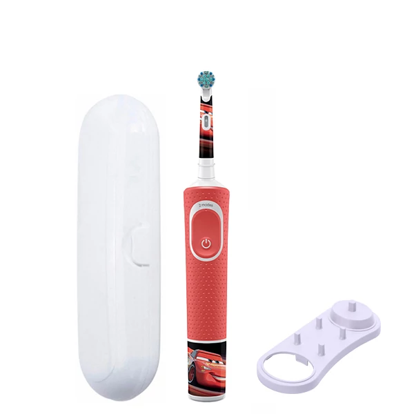 Детская зубная щетка Oral-B D100.413.2K Kids &quot;Тачки&quot; Extra Soft подставка + Футляр белый