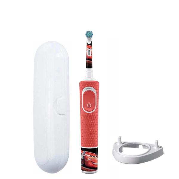 Детская зубная щетка Oral-B D100.413.2K Kids &quot;Тачки&quot; Extra Soft подставка рожок + Футляр белый ЕС