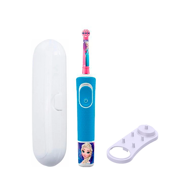 Детская зубная щетка Oral-B D100 Kids Холодное сердце подставка + футляр белый