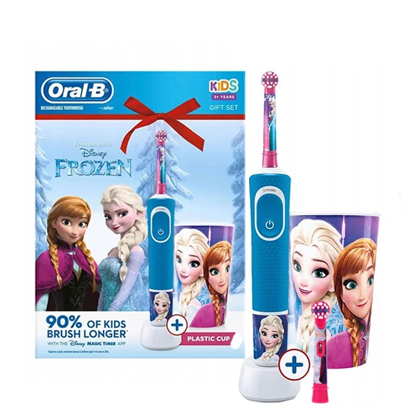 Детская зубная щетка Oral-B D100.413.2K Kids &quot;Холодное сердце&quot; + стакан