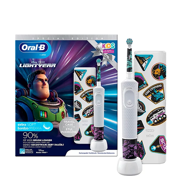 Зубная щетка Oral-B D100.413.2KX Kids Lightyear Special Edition с футляром ЕС