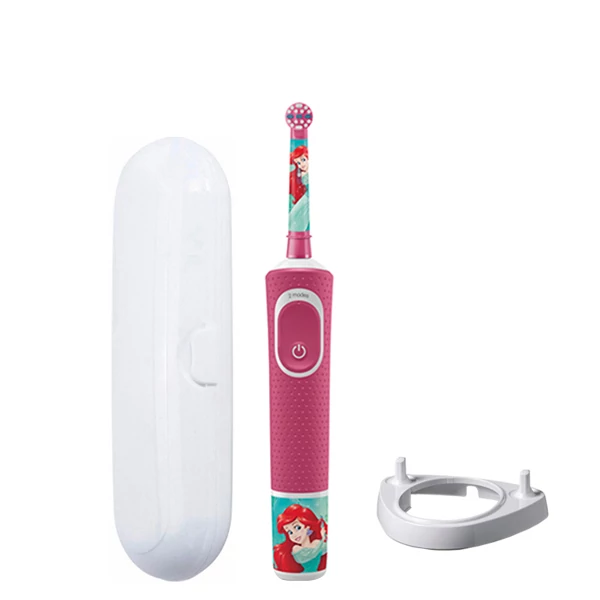 Электрическая зубная щетка Oral-B D100 Kids Принцессы подставка рожок + Футляр ЕС