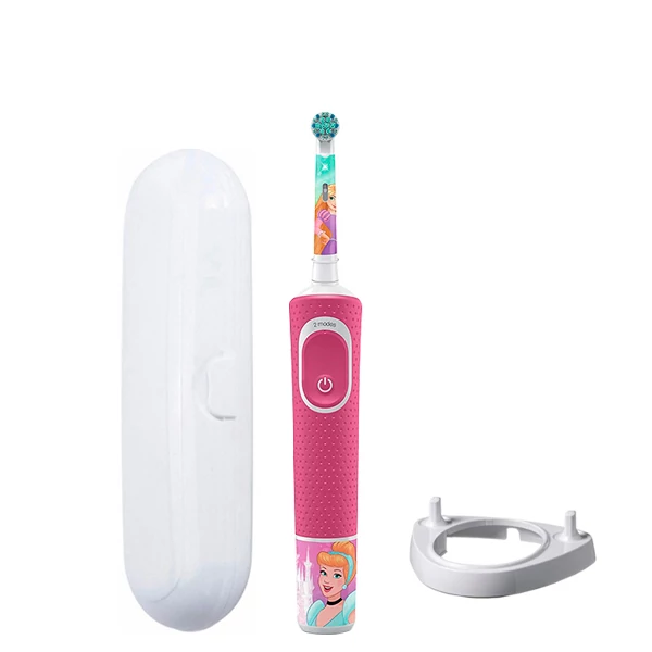 Электрическая зубная щетка Oral-B D100 Kids Принцессы Extra Soft подставка рожок + Футляр ЕС