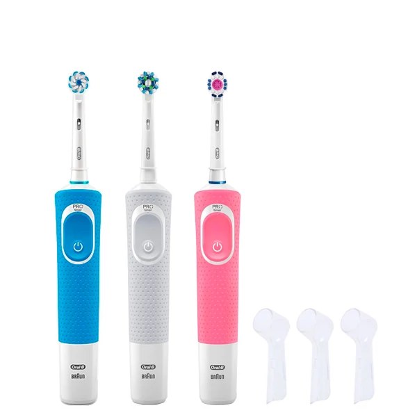 Зубные щетки Vitality D100 + Junior 6+ Семейный набор 3 в 1 с колпачками ЕС
