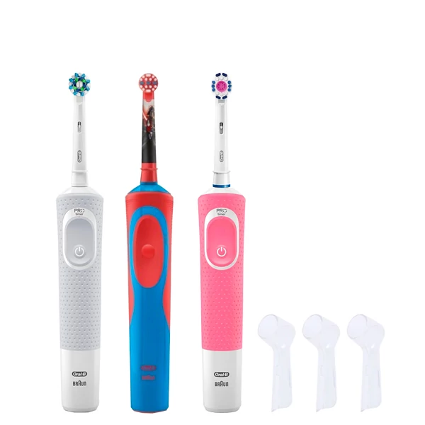 Зубные щетки Vitality D100 + D12 Kids Boy Семейный набор 3 в 1 c колпачками ЕС