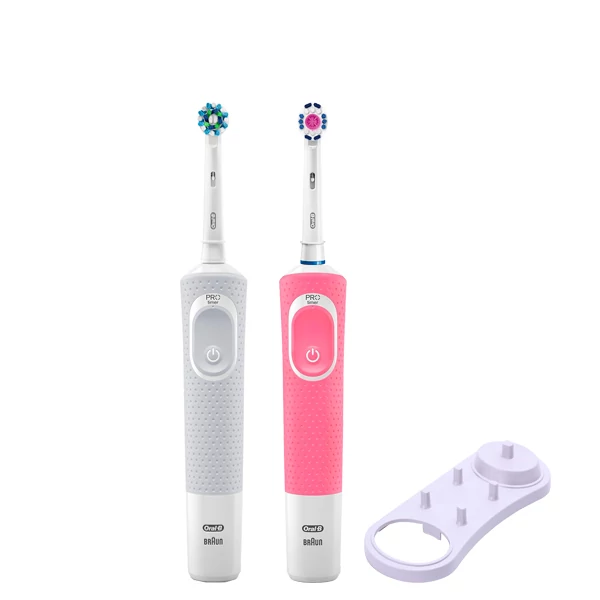 Зубная щётка Vitality D100 White + Pink с подставкой ЕС