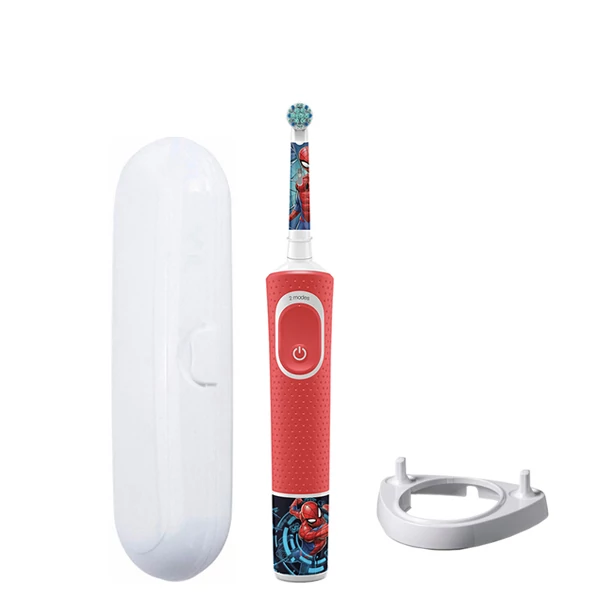 Электрическая зубная щетка Oral-B D100.413.2K Kids Extra Soft Marvel Spider-Man подставка рожок + Футляр ЕС
