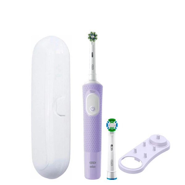 Электрическая зубная щетка Oral-B D103 Vitality Pro Cross Action CleanMaximiser Lilac Mist Violet (2 нас.) + Подставка и футляр