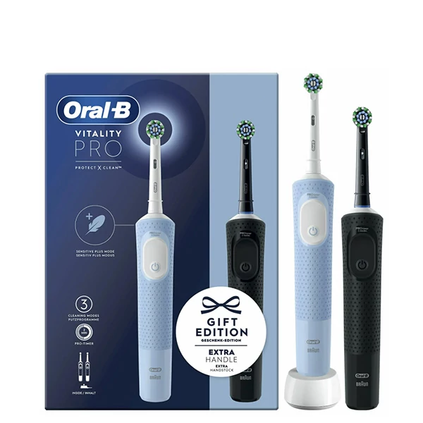 Электрические зубные щетки Oral-B D103 Vitality Pro Cross Action Duo Pack Black + Blue ЕС