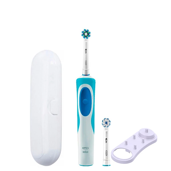 Зубная щетка Oral-B D12.513 Vitality - Cross Action 2 насадки и подставка + футляр белый