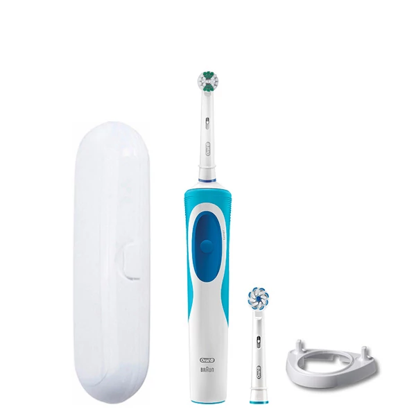 Зубная щетка Oral-B D12.013.1 Vitality Easy Clean 2 насадки и подставка рожок + Футляр белый ЕС