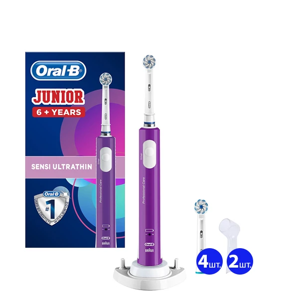 Зубная щетка Oral-B D16 Junior Purple для детей 6+ (5 нас.) + рожок