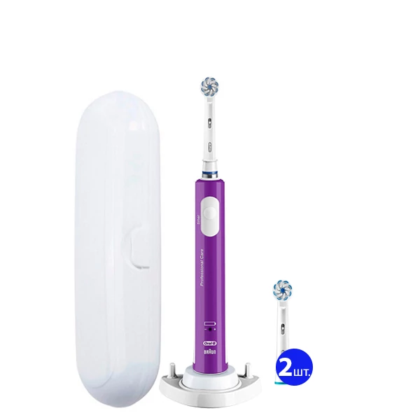 Зубная щетка Oral-B D16 Junior Purple для детей 6+ (3 нас.) с футляром + рожок ЕС