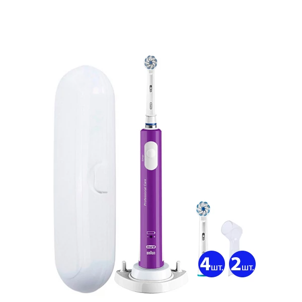Зубная щетка Oral-B D16 Junior Purple для детей 6+ (5 нас.) с футляром + рожок