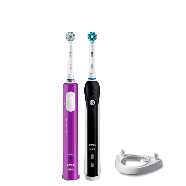 Зубная щетка Oral-B D16 PRO Family Pack 2in1 Black + Junior Purple + рожок ЕС