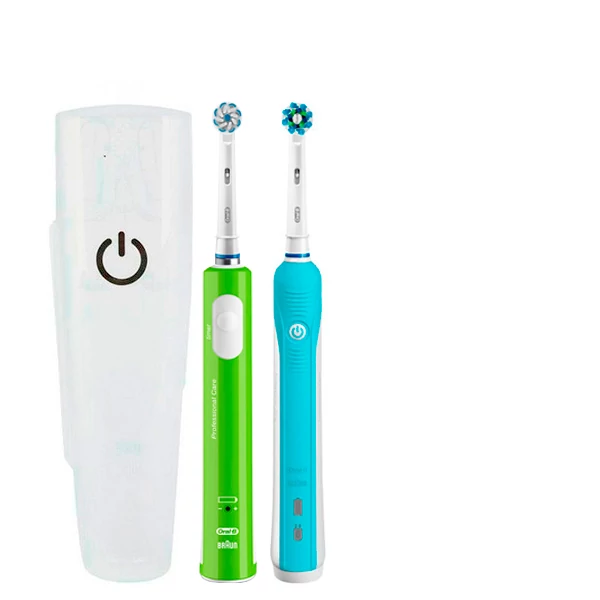 Зубная щетка Oral-B D16 PRO Family Pack 2in1 Blue + Junior Green с футляром ЕС