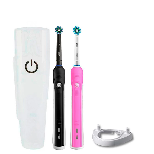 Зубная щетка Oral-B D16 PRO Family Pack 2in1 Pink+Black с футляром + рожок ЕС