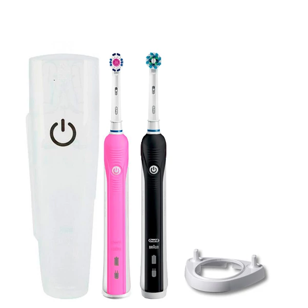 Зубная щетка Oral-B D16 PRO Family Pack 2in1 Black+Pink с футляром + рожок ЕС