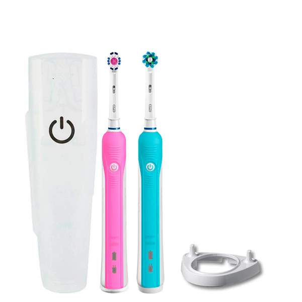 Зубная щетка Oral-B D16 PRO Family Pack 2in1 Pink+Blue с футляром + рожок ЕС