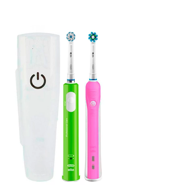 Зубная щетка Oral-B D16 PRO Family Pack 2in1 Pink + Junior Green с футляром ЕС
